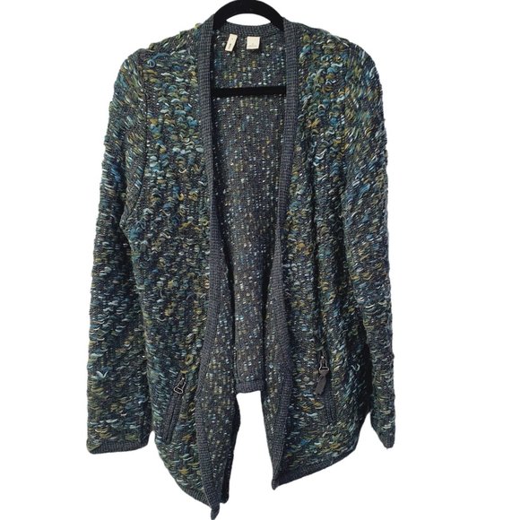 Anthropologie Moth Medium Keavy Gray Multicolor Chunky Knit Sweater Jacket $148 - Picture 2 of 11